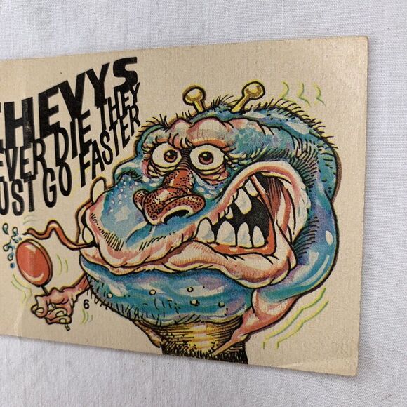 1970 Donruss Fiends and Machines‎ #6 CHEVYS NEVER DIE THEY JUST GO FASTER Card - Picture 3 of 6